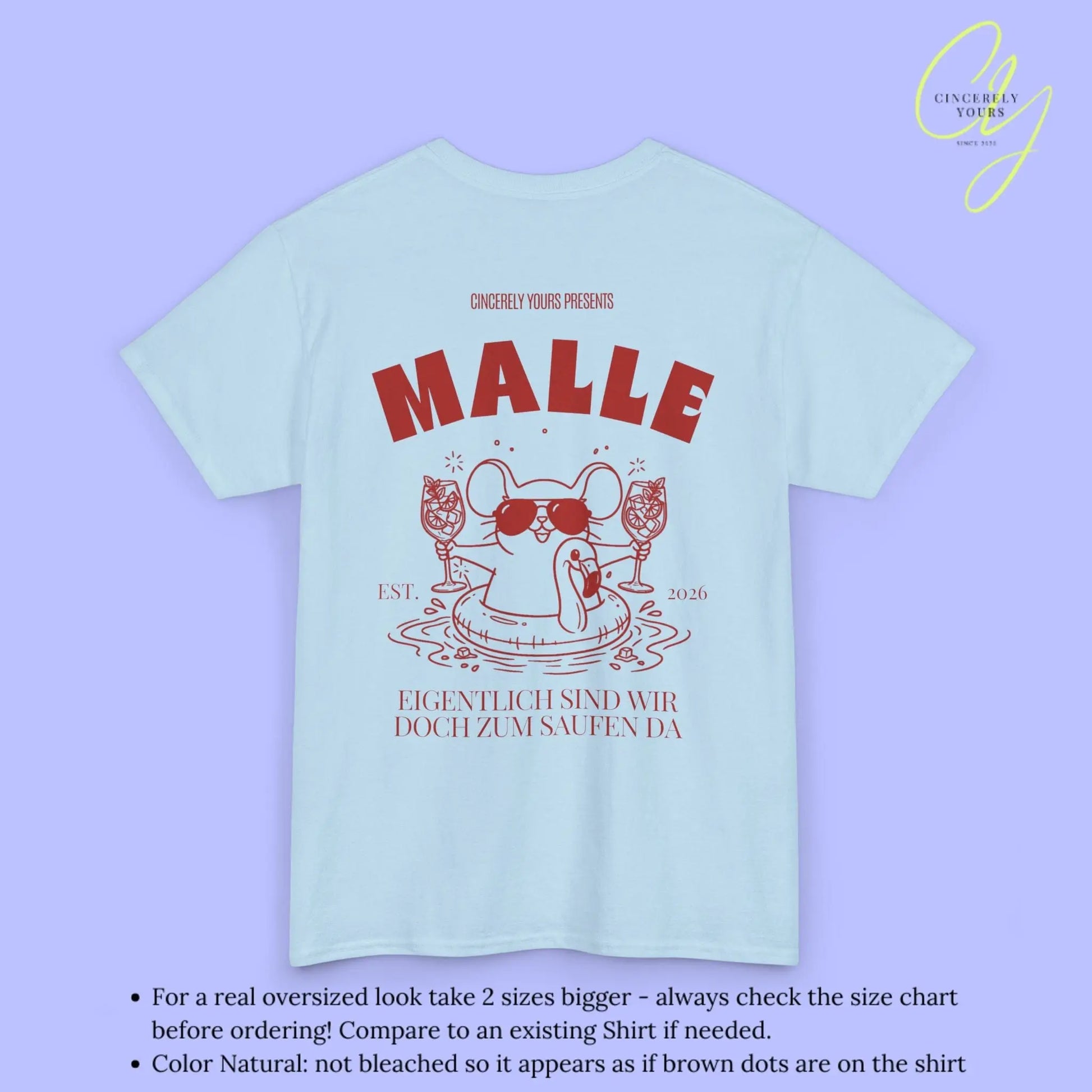 Malle Party Shirt — Party Maus Orange Spritz Flamingo zum saufen da (Customizable) - Cincerely Yours