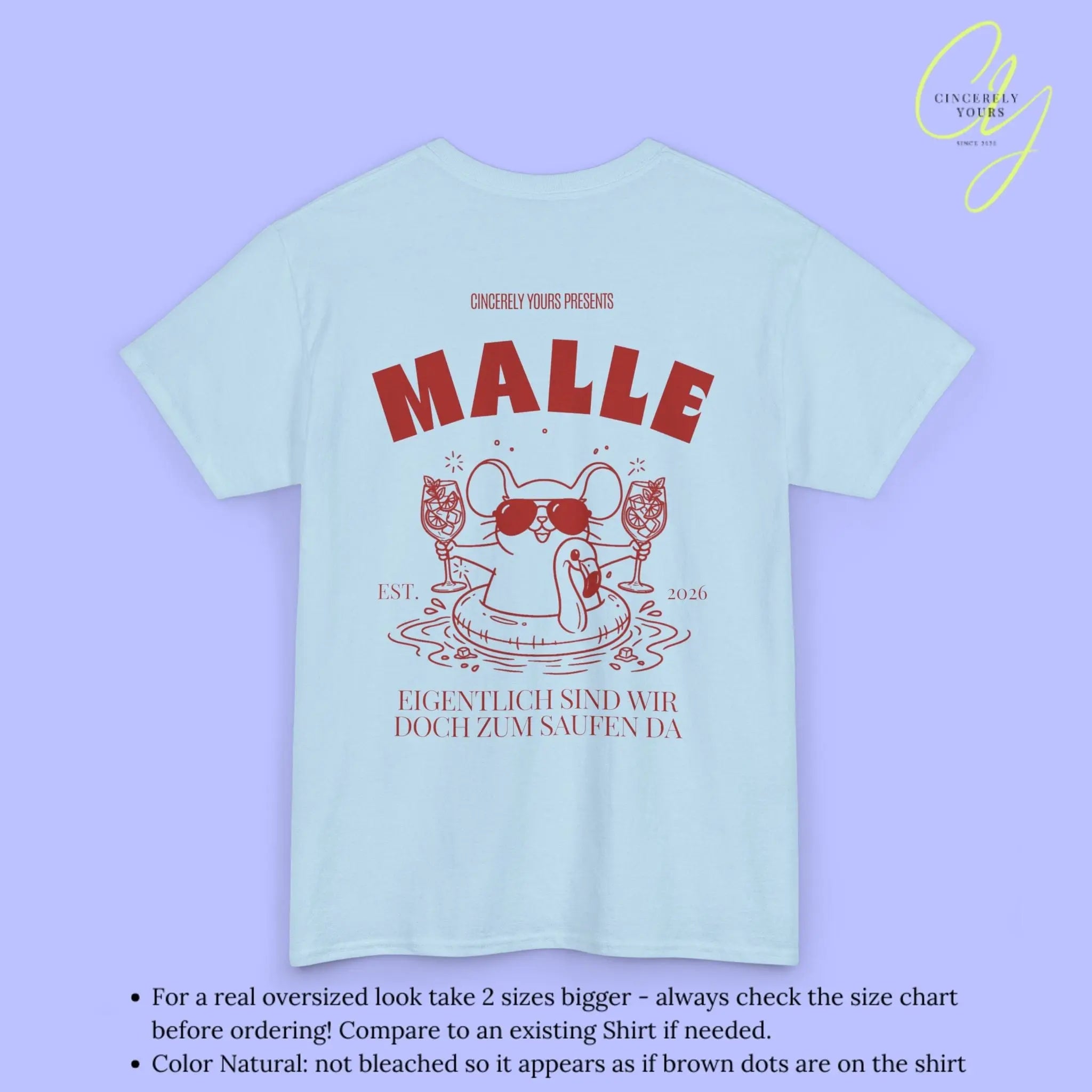 Malle Party Shirt — Party Maus Orange Spritz Flamingo zum saufen da (Customizable) - Cincerely Yours