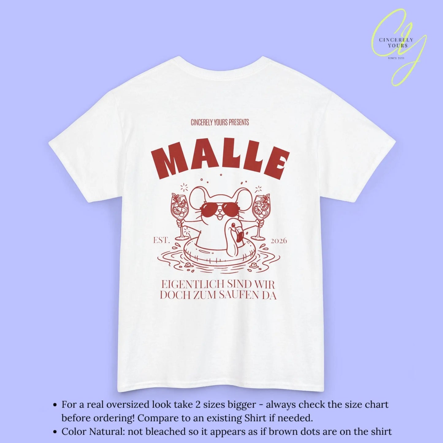 Malle Party Shirt — Party Maus Orange Spritz Flamingo zum saufen da (Customizable) - Cincerely Yours