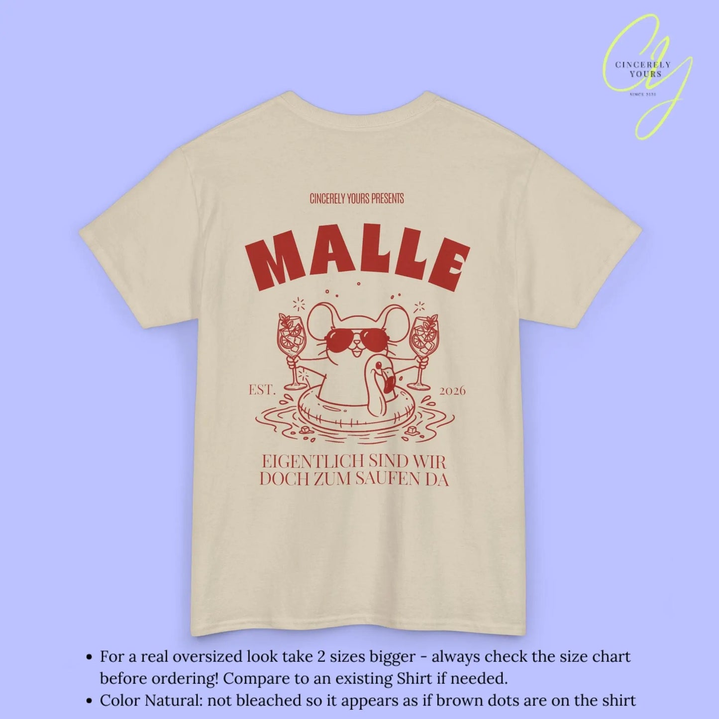Malle Party Shirt — Party Maus Orange Spritz Flamingo zum saufen da (Customizable) - Cincerely Yours