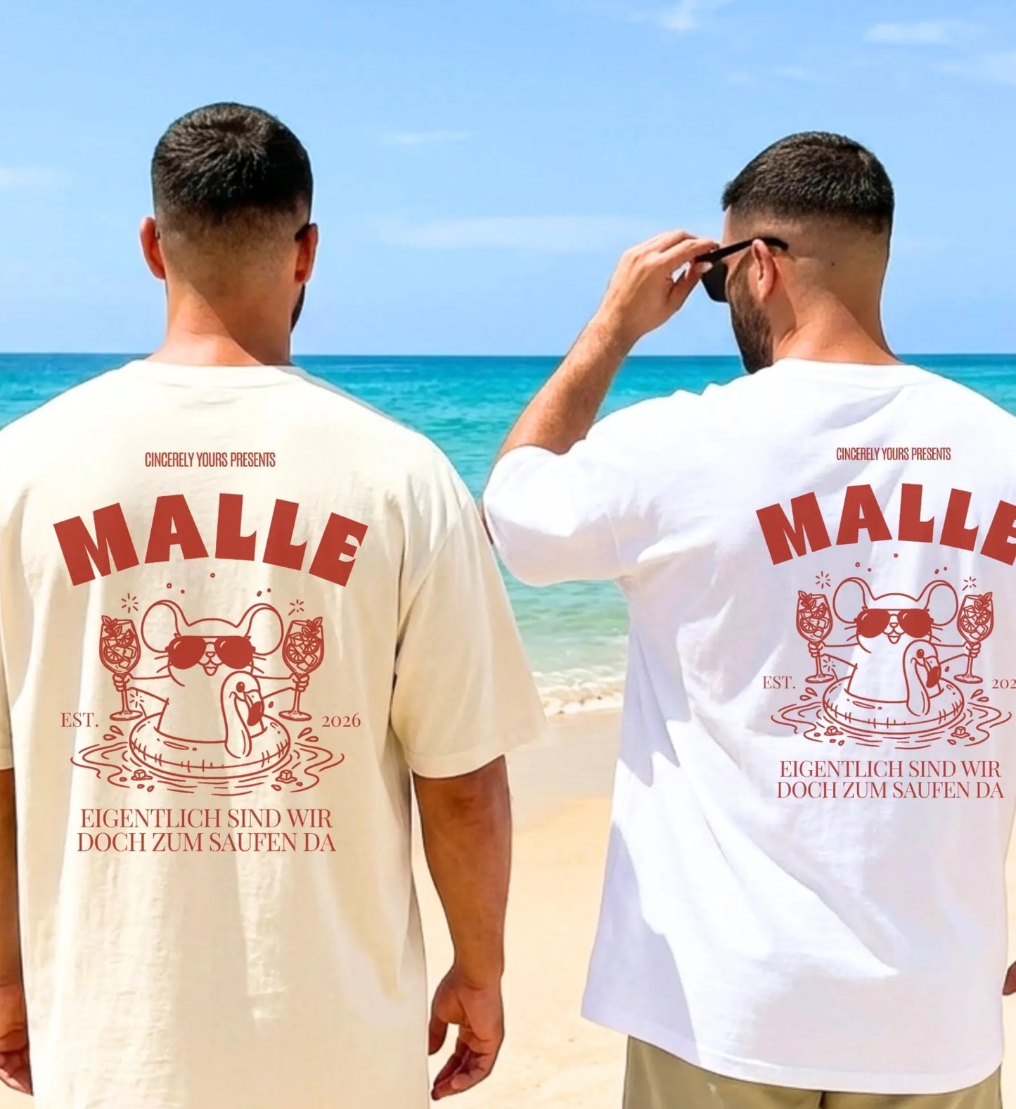 Malle Party Shirt — Party Maus Orange Spritz Flamingo zum saufen da (Customizable) - Cincerely Yours