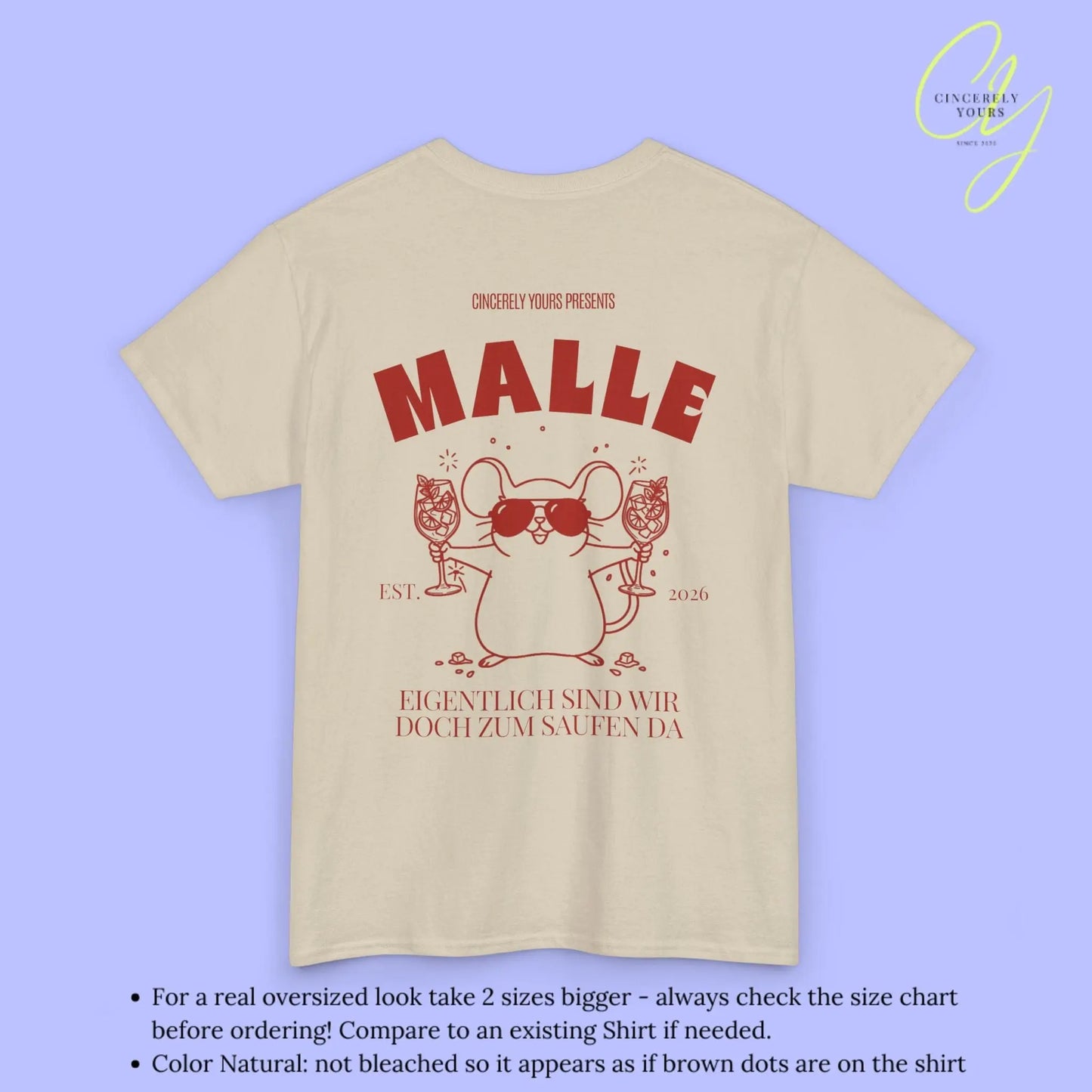 Malle Party Shirt — Party Maus Orange Spritz zum saufen da (Customizable) - Cincerely Yours