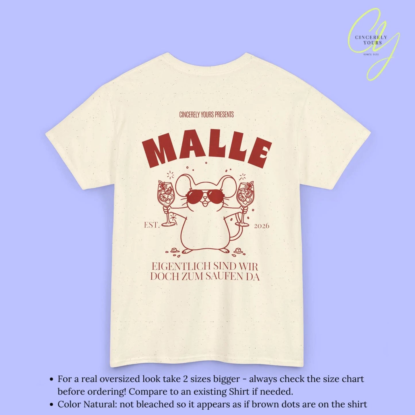 Malle Party Shirt — Party Maus Orange Spritz zum saufen da (Customizable) - Cincerely Yours