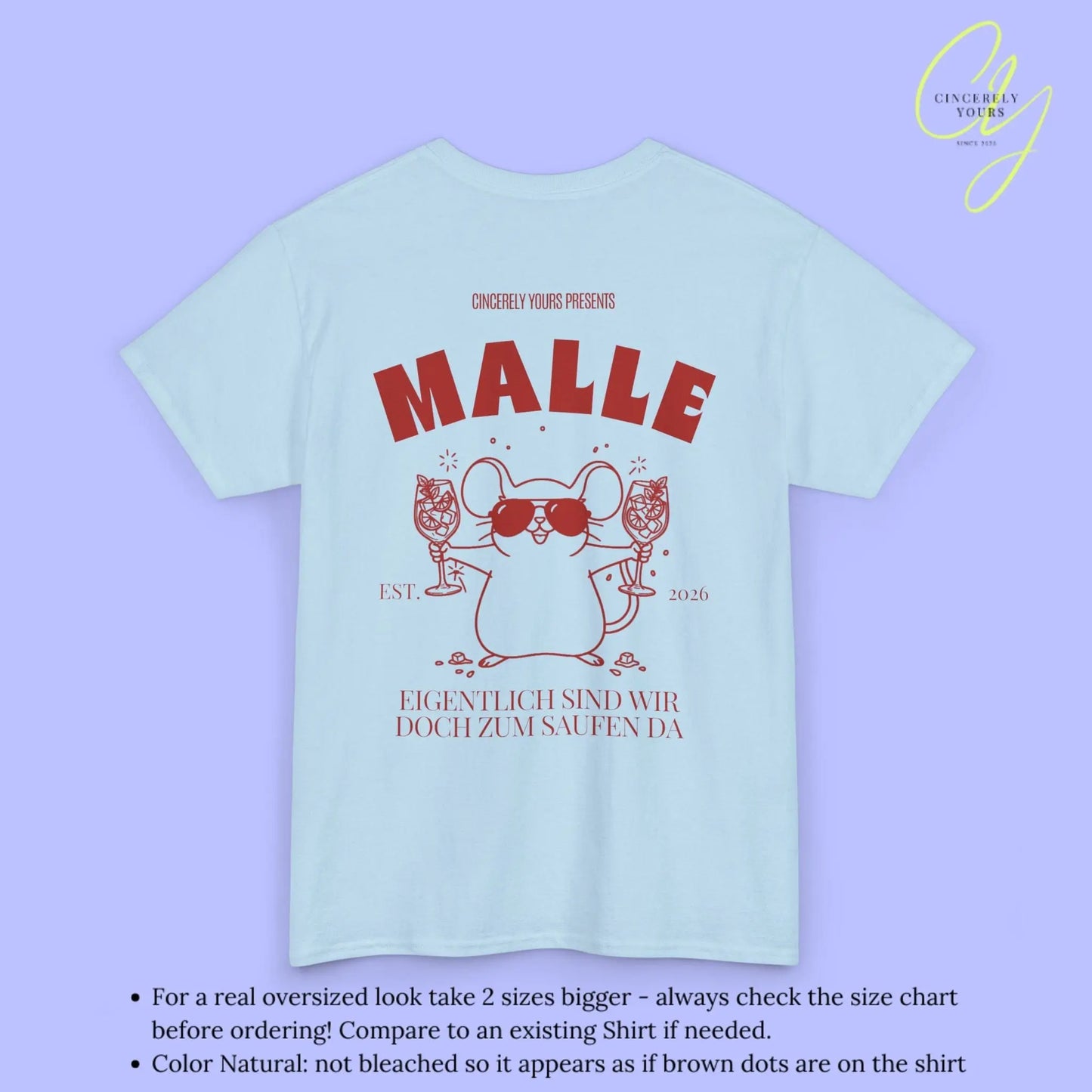 Malle Party Shirt — Party Maus Orange Spritz zum saufen da (Customizable) - Cincerely Yours