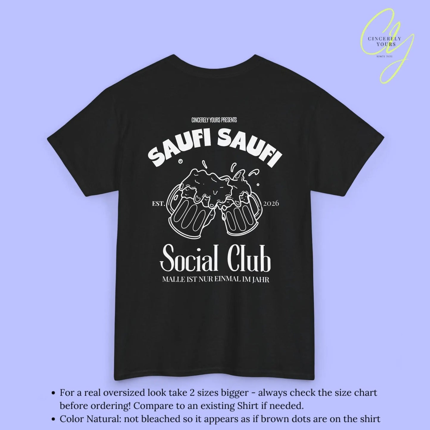 Malle Party Shirt — Saufi Saufi Social Club Bierkrüge (Customizable) - Cincerely Yours