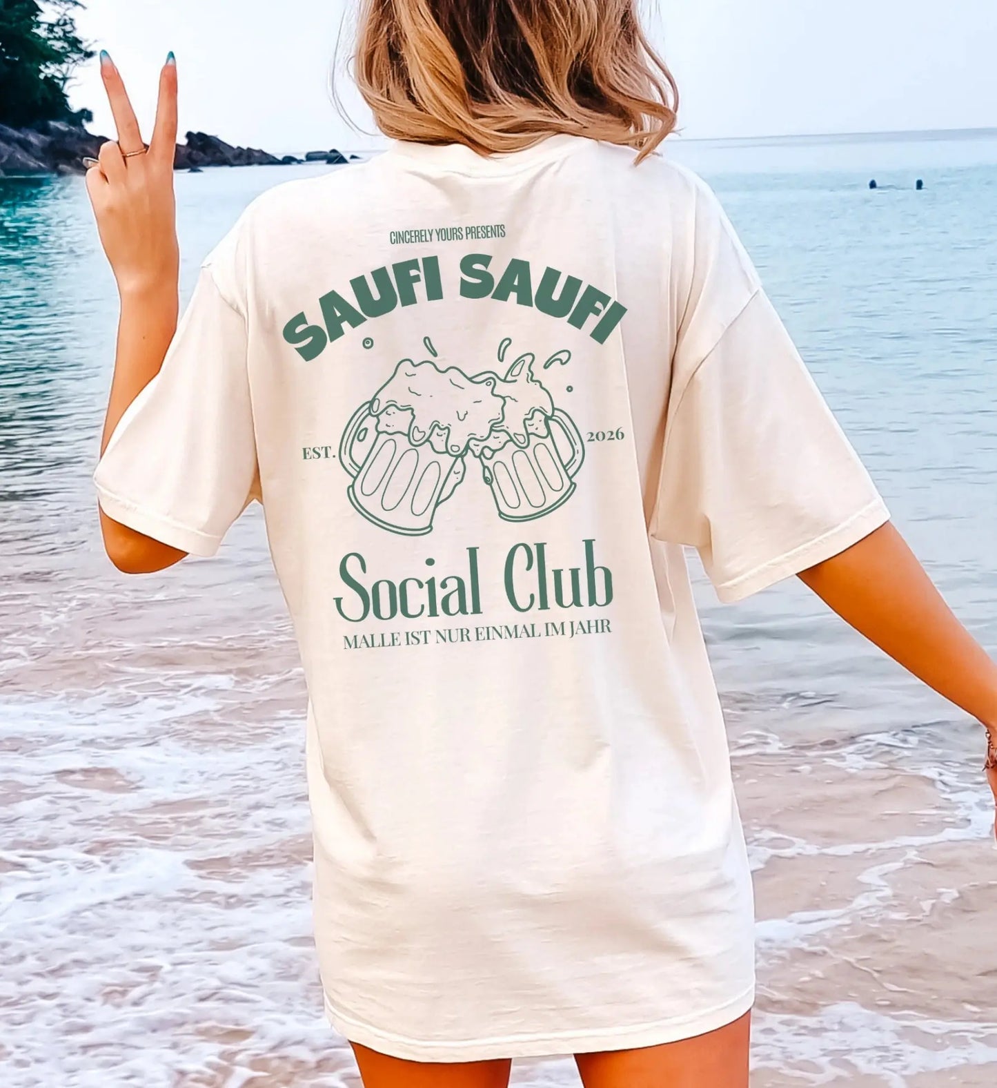 Malle Party Shirt — Saufi Saufi Social Club Bierkrüge (Customizable) - Cincerely Yours