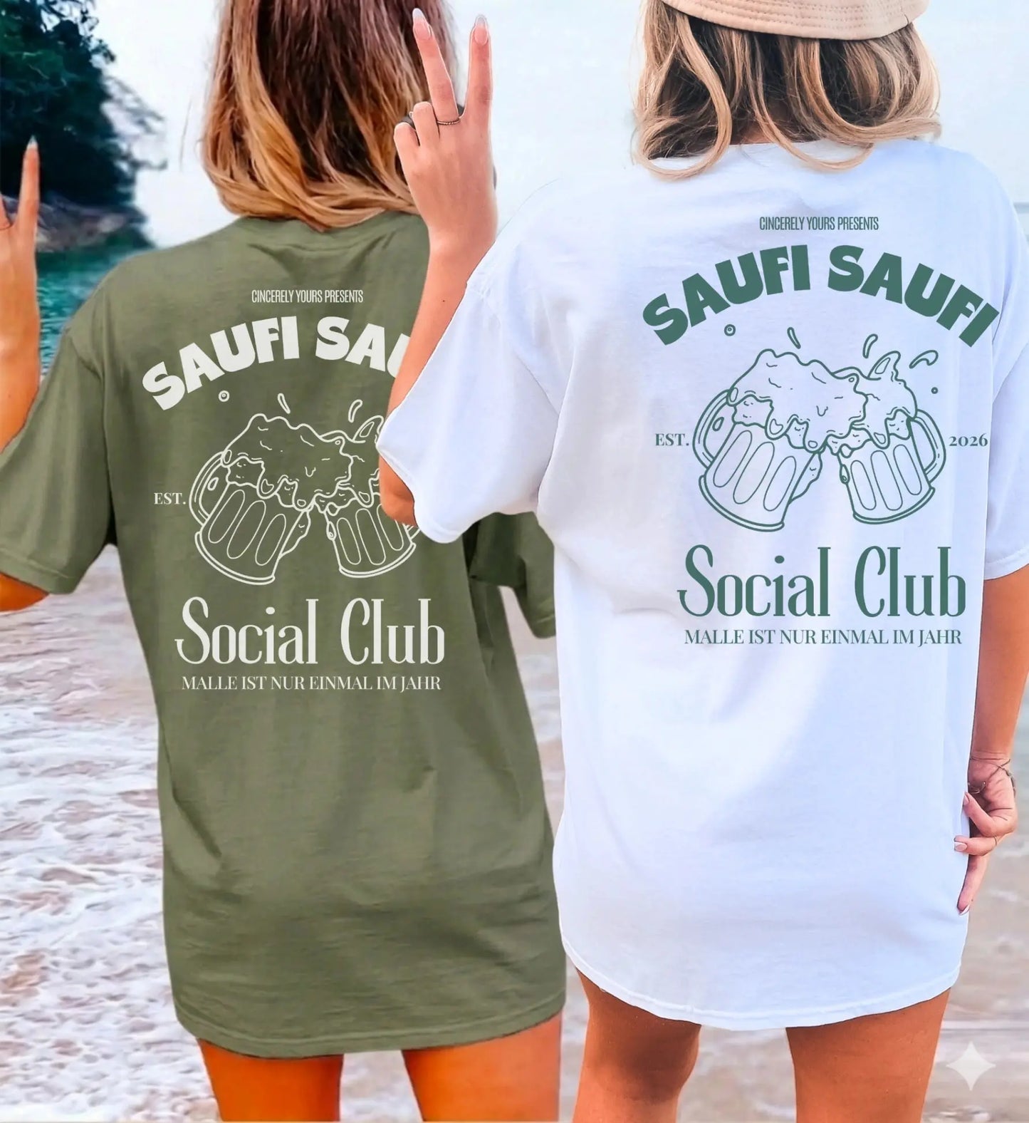 Malle Party Shirt — Saufi Saufi Social Club Bierkrüge (Customizable) - Cincerely Yours