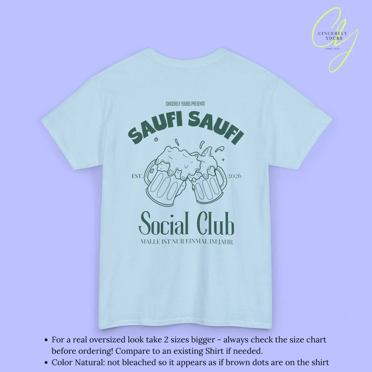 Malle Party Shirt — Saufi Saufi Social Club Bierkrüge (Customizable) - Cincerely Yours