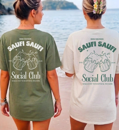 Malle Party Shirt — Saufi Saufi Social Club Bierkrüge (Customizable) - Cincerely Yours