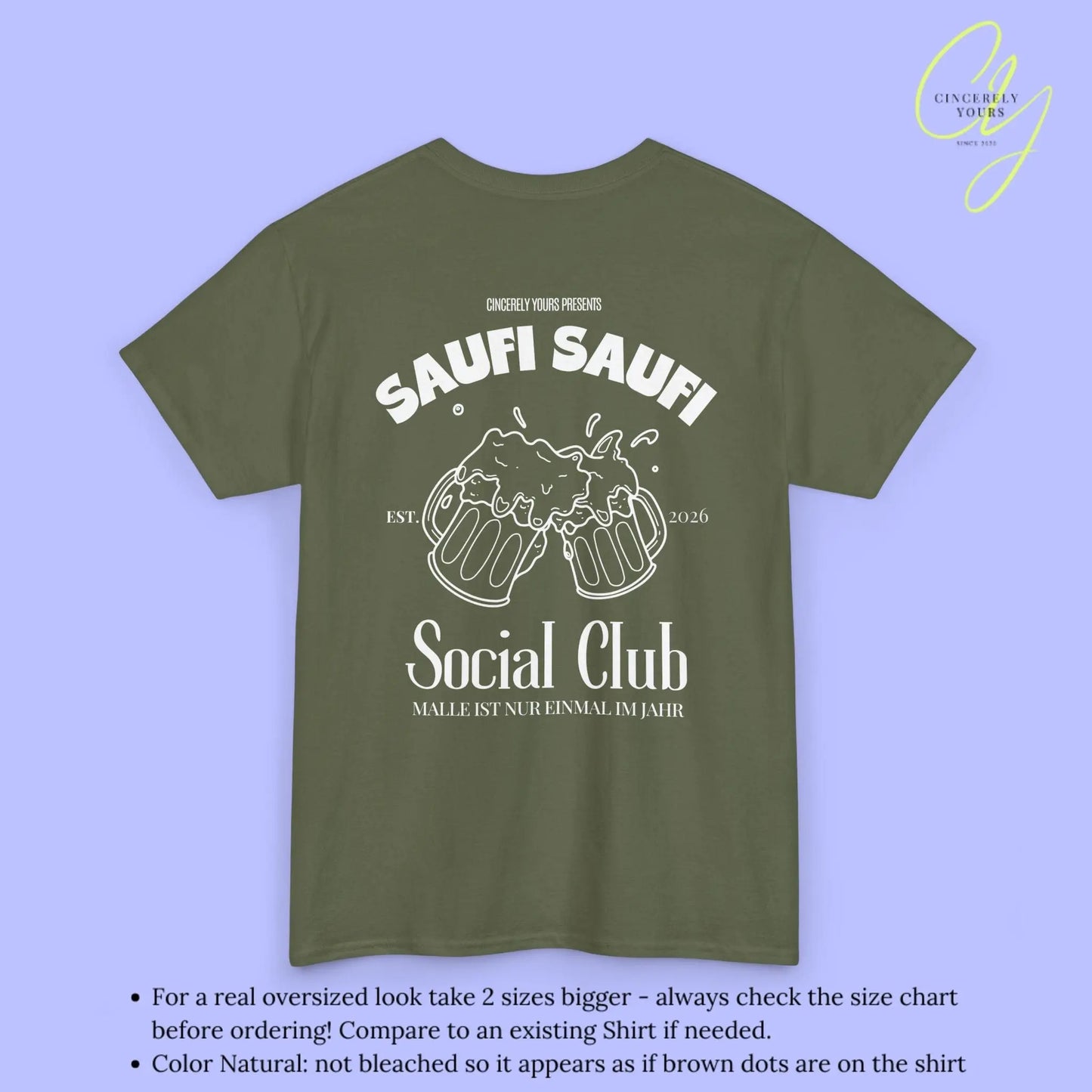 Malle Party Shirt — Saufi Saufi Social Club Bierkrüge (Customizable) - Cincerely Yours