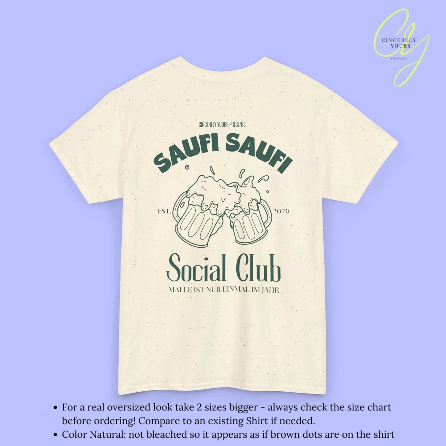 Malle Party Shirt — Saufi Saufi Social Club Bierkrüge (Customizable) - Cincerely Yours
