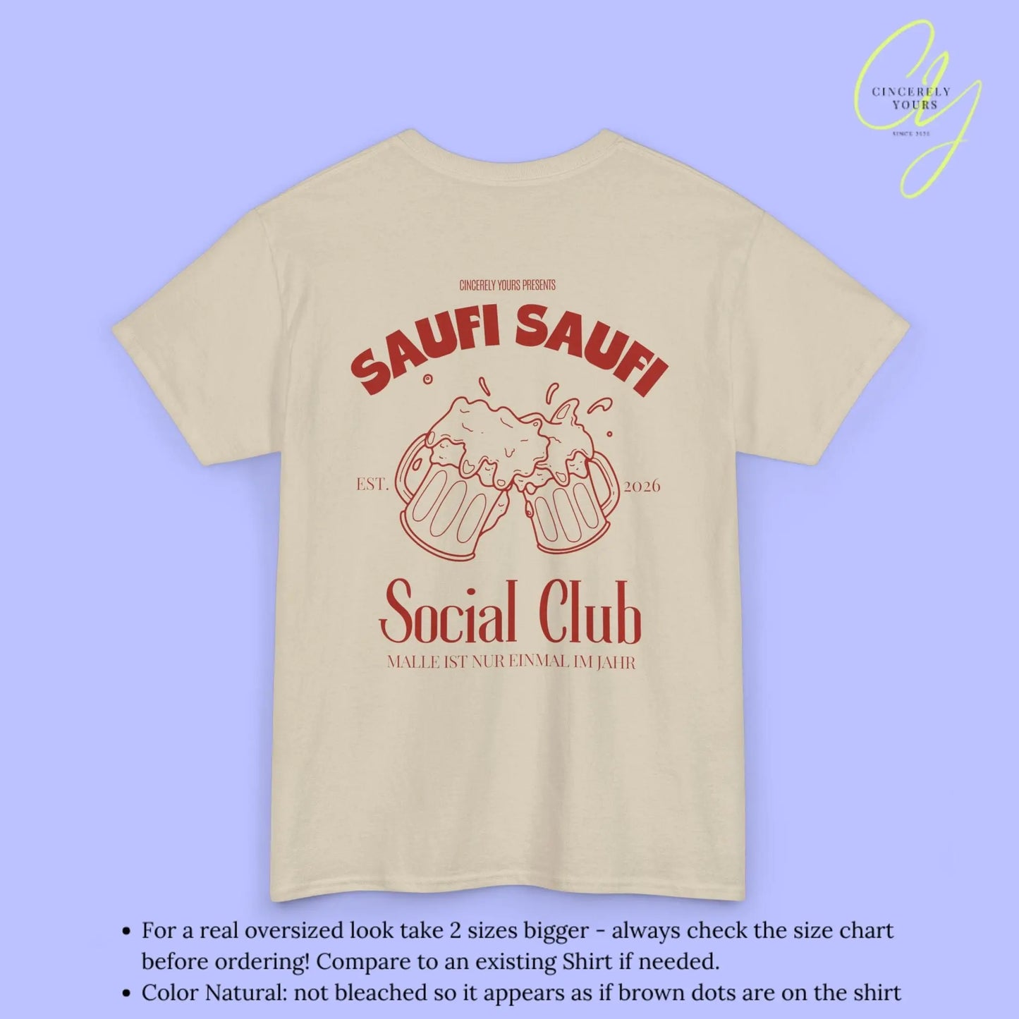 Malle Party Shirt — Saufi Saufi Social Club Bierkrüge (Customizable) - Cincerely Yours