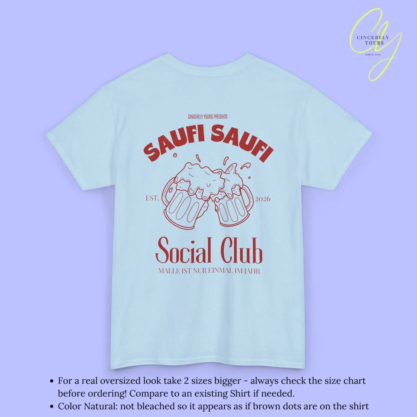 Malle Party Shirt — Saufi Saufi Social Club Bierkrüge (Customizable) - Cincerely Yours
