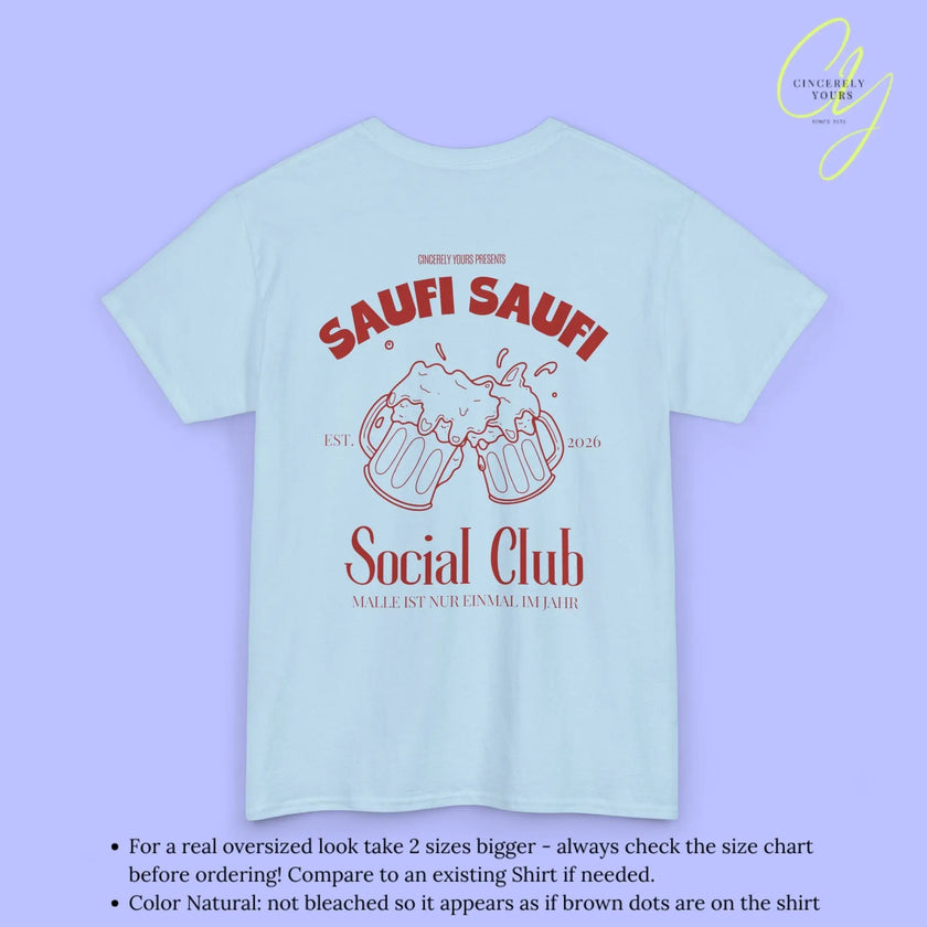 Malle Party Shirt — Saufi Saufi Social Club Bierkrüge (Customizable) - Cincerely Yours