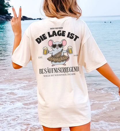 Rückansicht und Passform des Mallemaus Leopard Shirts von Cincerely Yours ideal für Damen Gruppenreisen und Junggesellinnenabschiede auf Mallorca.