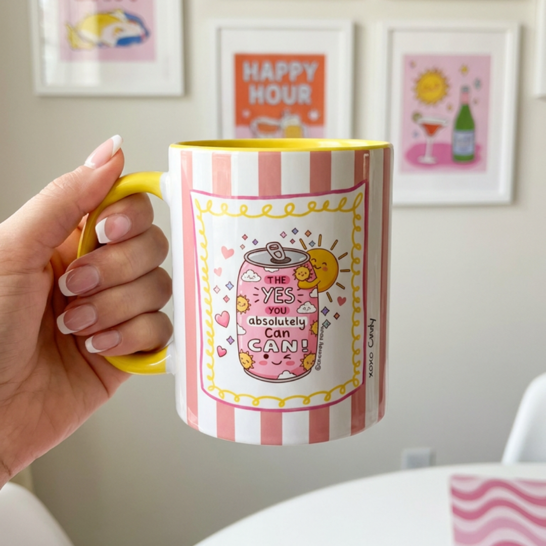motivational quote gift therapy mug the yes you can absolutely ca can  sunshine happy mug