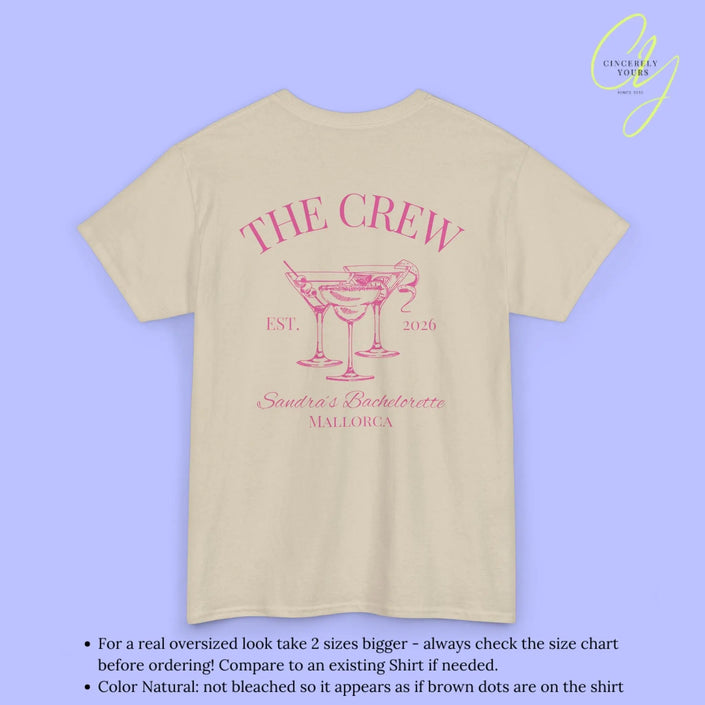 Old Money Bachelorette Party Tee — 'Bride’s Squad' Martini Bach Crew Shirt (Customizable) - Cincerely Yours