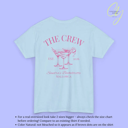 Old Money Bachelorette Party Tee — 'Bride’s Squad' Martini Bach Crew Shirt (Customizable) - Cincerely Yours