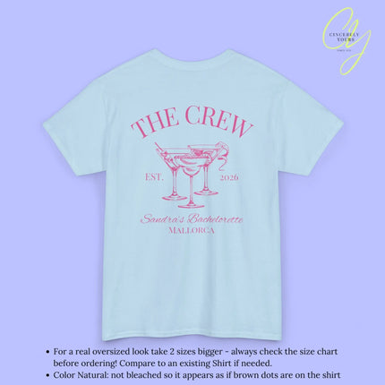 Old Money Bachelorette Party Tee — 'Bride’s Squad' Martini Bach Crew Shirt (Customizable) - Cincerely Yours
