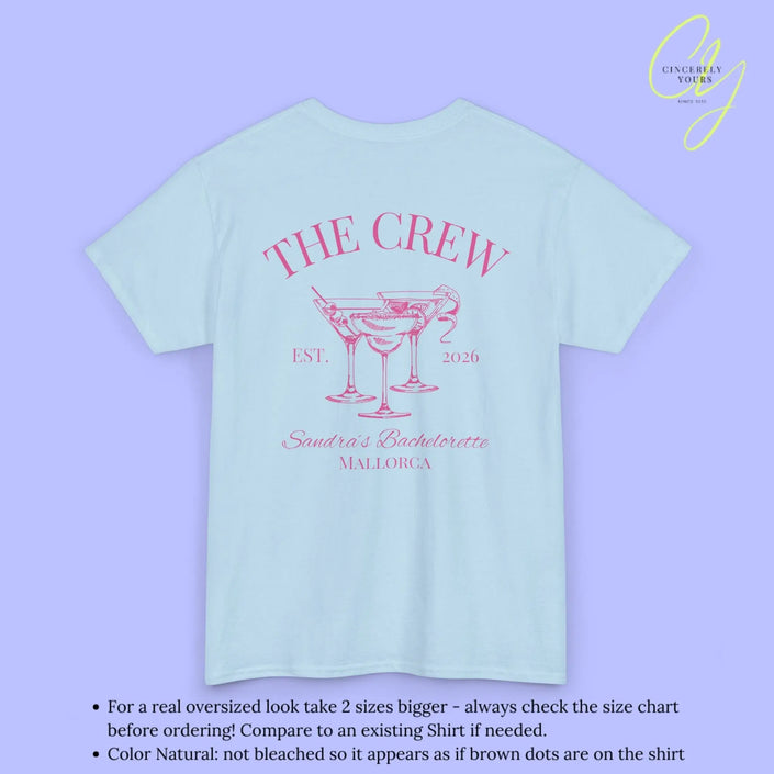 Old Money Bachelorette Party Tee — 'Bride’s Squad' Martini Bach Crew Shirt (Customizable) - Cincerely Yours