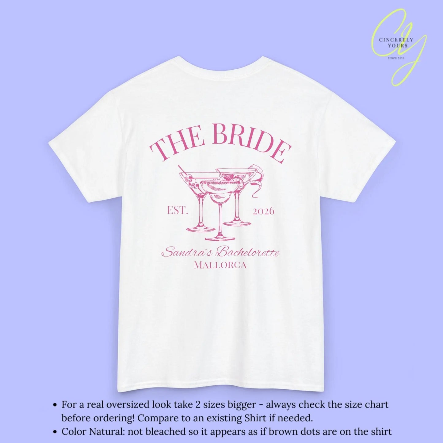 Old Money Bachelorette Party Tee — 'Bride’s Squad' Martini Bach Crew Shirt (Customizable) - Cincerely Yours