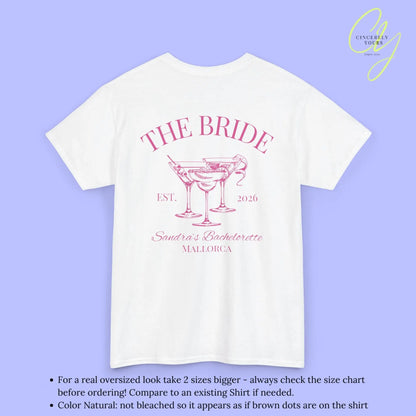 Old Money Bachelorette Party Tee — 'Bride’s Squad' Martini Bach Crew Shirt (Customizable) - Cincerely Yours