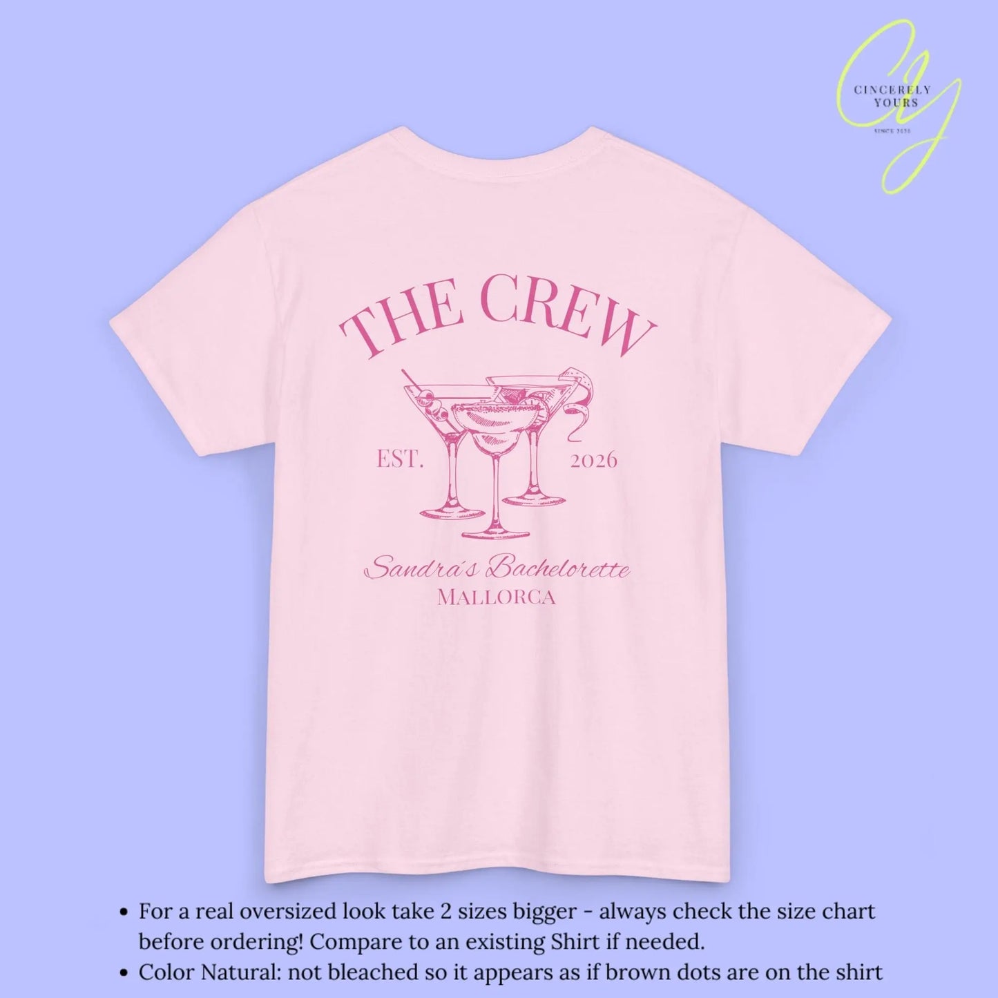 Old Money Bachelorette Party Tee — 'Bride’s Squad' Martini Bach Crew Shirt (Customizable) - Cincerely Yours