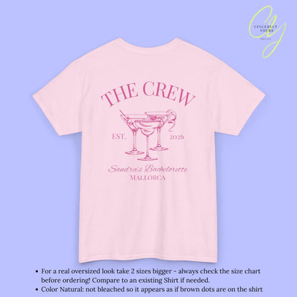 Old Money Bachelorette Party Tee — 'Bride’s Squad' Martini Bach Crew Shirt (Customizable) - Cincerely Yours