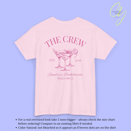 Old Money Bachelorette Party Tee — 'Bride’s Squad' Martini Bach Crew Shirt (Customizable) - Cincerely Yours