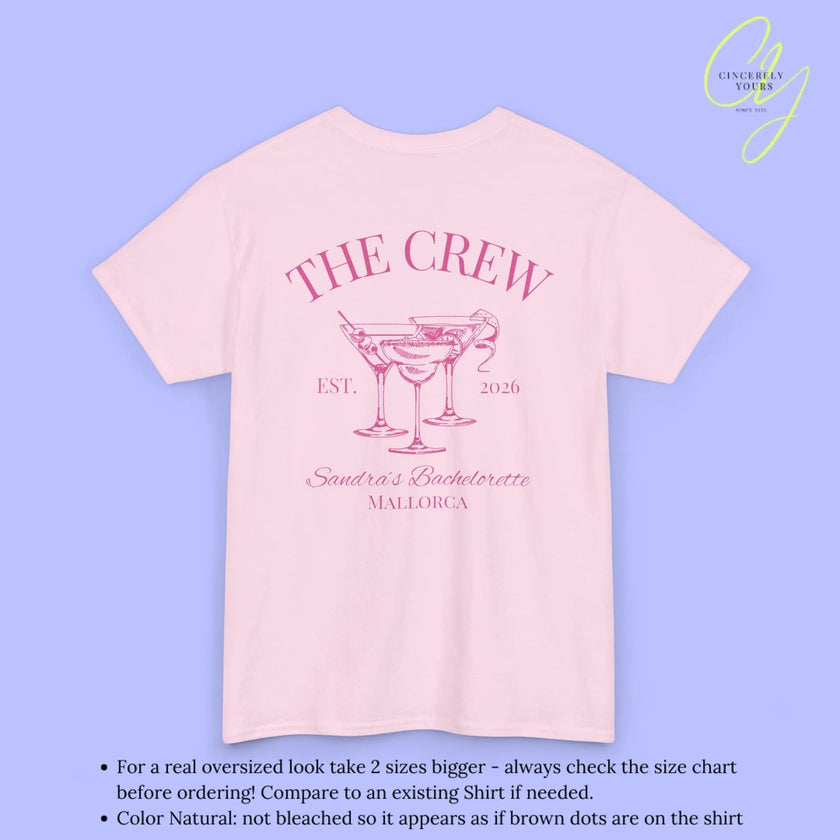 Old Money Bachelorette Party Tee — 'Bride’s Squad' Martini Bach Crew Shirt (Customizable) - Cincerely Yours