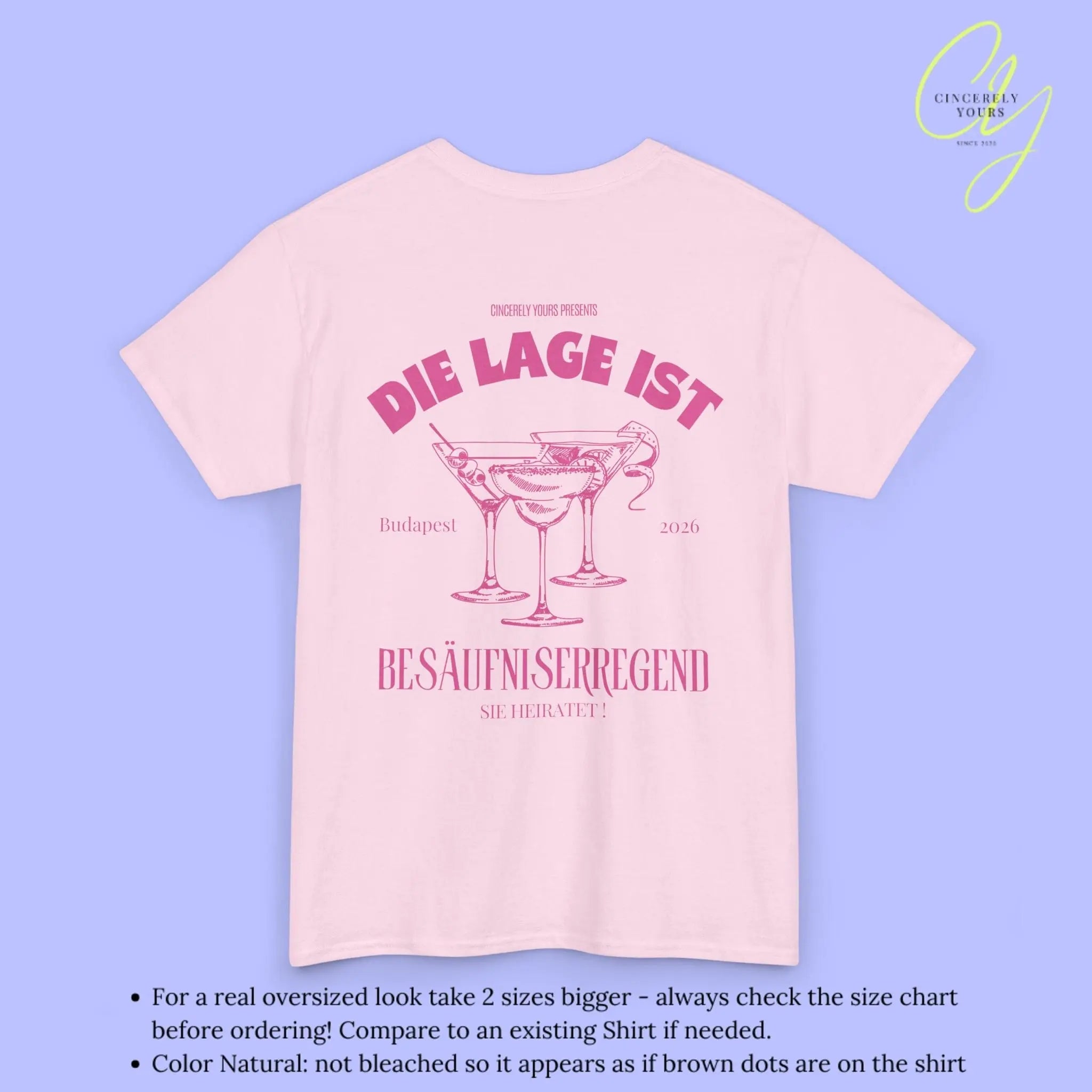 Old Money Bachelorette Party Tee — Die Lage ist besäufniserregend (Customizable) - Cincerely Yours