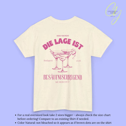 Old Money Bachelorette Party Tee — Die Lage ist besäufniserregend (Customizable) - Cincerely Yours