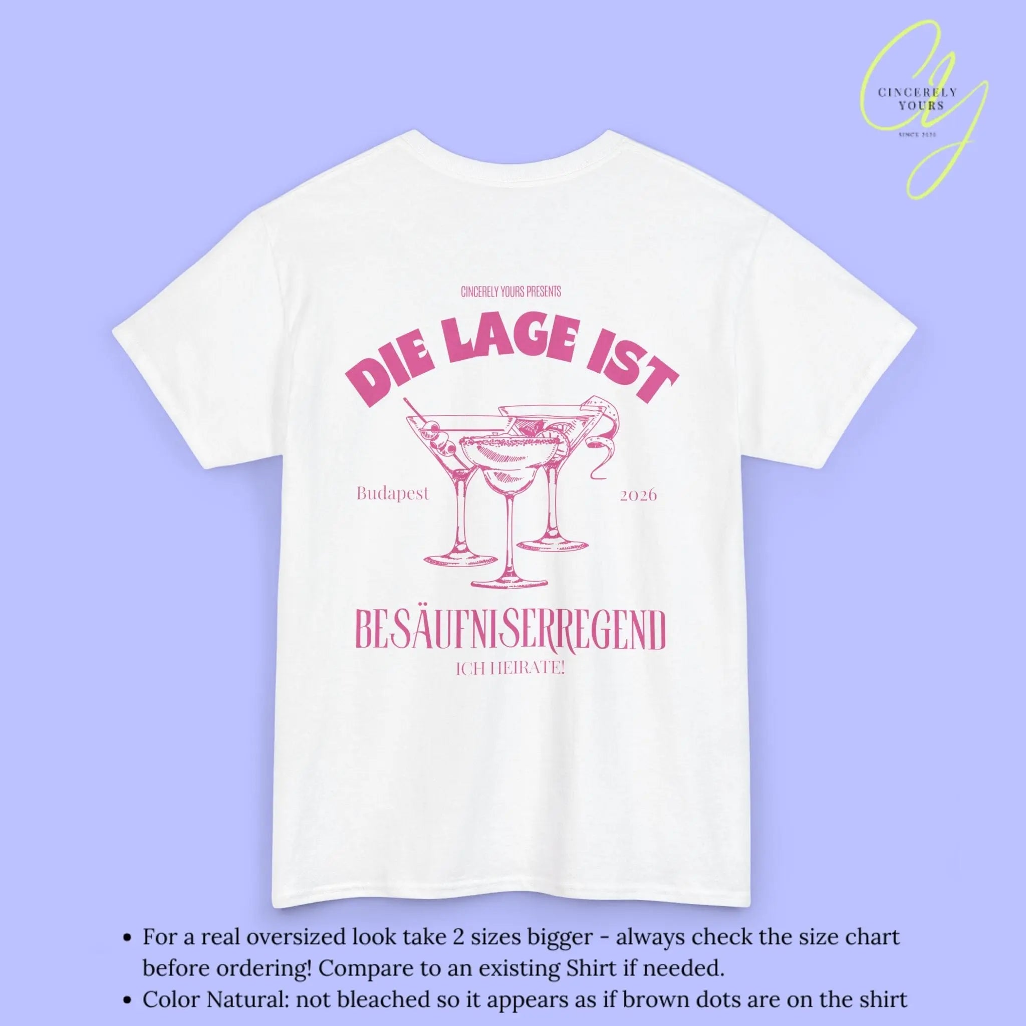 Old Money Bachelorette Party Tee — Die Lage ist besäufniserregend (Customizable) - Cincerely Yours