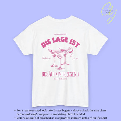 Old Money Bachelorette Party Tee — Die Lage ist besäufniserregend (Customizable) - Cincerely Yours