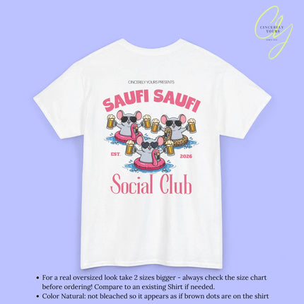 Saufi Saufi Social Club Party Shirt — Malle Bier Maus Flamingo Crew (Customizable) - Cincerely Yours