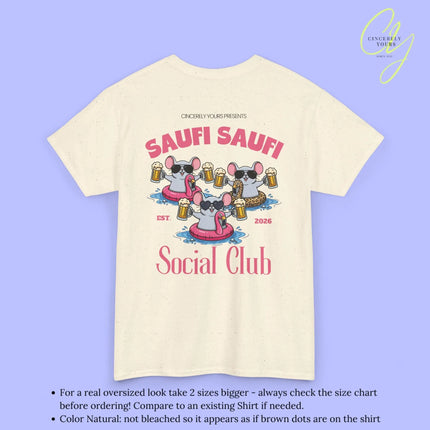 Saufi Saufi Social Club Party Shirt — Malle Bier Maus Flamingo Crew (Customizable) - Cincerely Yours
