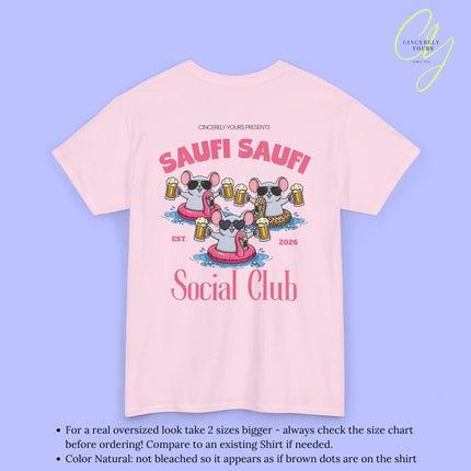 Saufi Saufi Social Club Party Shirt — Malle Bier Maus Flamingo Crew (Customizable) - Cincerely Yours