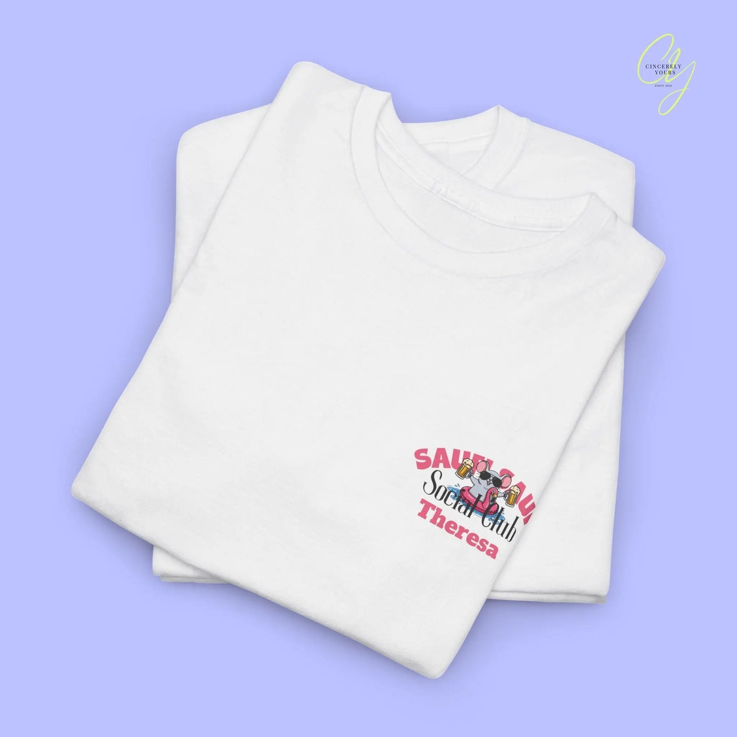 Saufi Saufi Social Club Party Shirt — Malle Bier Maus Flamingo Crew (Customizable) - Cincerely Yours