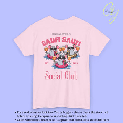 Saufi Saufi Social Club Party Shirt — Malle Orange Spritz Maus Flamingo Crew (Customizable) - Cincerely Yours