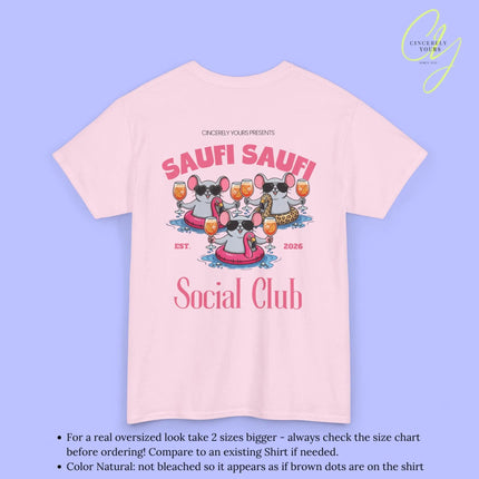 Saufi Saufi Social Club Party Shirt — Malle Orange Spritz Maus Flamingo Crew (Customizable) - Cincerely Yours