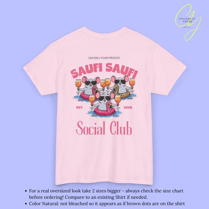 Saufi Saufi Social Club Party Shirt — Malle Orange Spritz Maus Flamingo Crew (Customizable) - Cincerely Yours