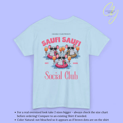 Saufi Saufi Social Club Party Shirt — Malle Orange Spritz Maus Flamingo Crew (Customizable) - Cincerely Yours
