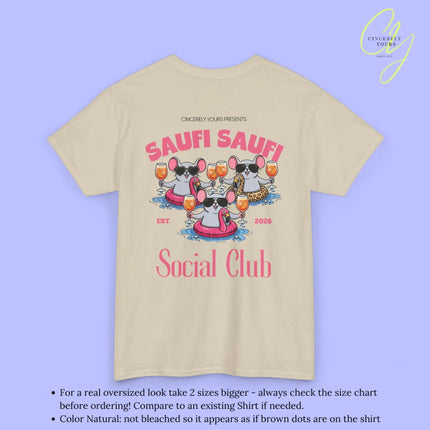 Saufi Saufi Social Club Party Shirt — Malle Orange Spritz Maus Flamingo Crew (Customizable) - Cincerely Yours
