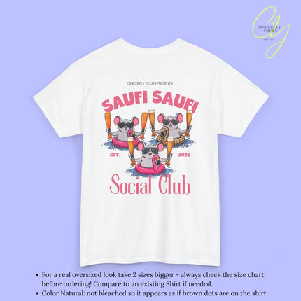 Saufi Saufi Social Club Party Shirt — Malle Säule Maus Flamingo Crew (Customizable) - Cincerely Yours