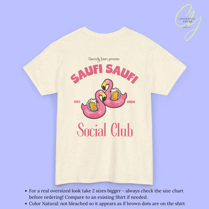 Saufi Saufi Social Club Party Shirt — Pink Flamingo Bierkrüge (Customizable) - Cincerely Yours