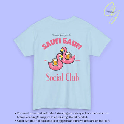 Saufi Saufi Social Club Party Shirt — Pink Flamingo Bierkrüge (Customizable) - Cincerely Yours