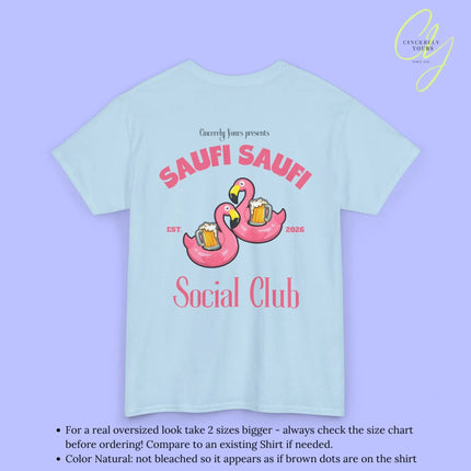 Saufi Saufi Social Club Party Shirt — Pink Flamingo Bierkrüge (Customizable) - Cincerely Yours
