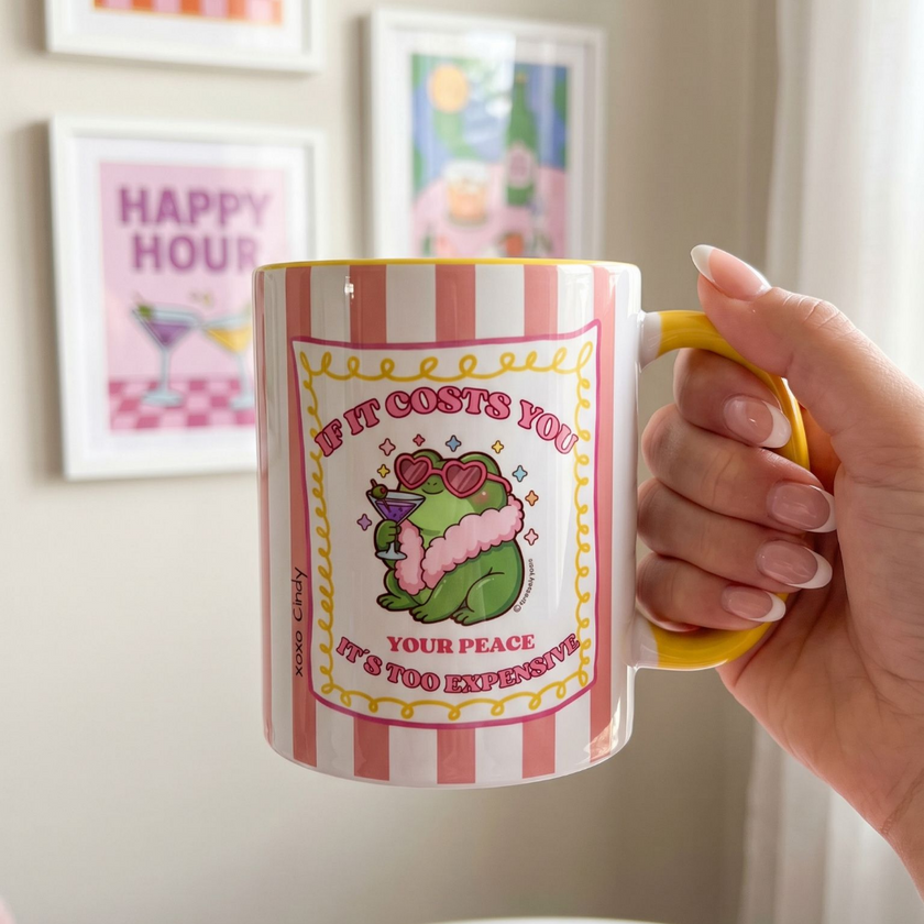 self love mug custom motivation mug gift frog 90s style if it costs your peace